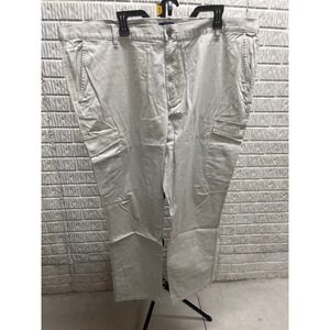 George Mens Fashion Cargo Pants Stone Wash Khaki Tan Straight Leg GE161001483018